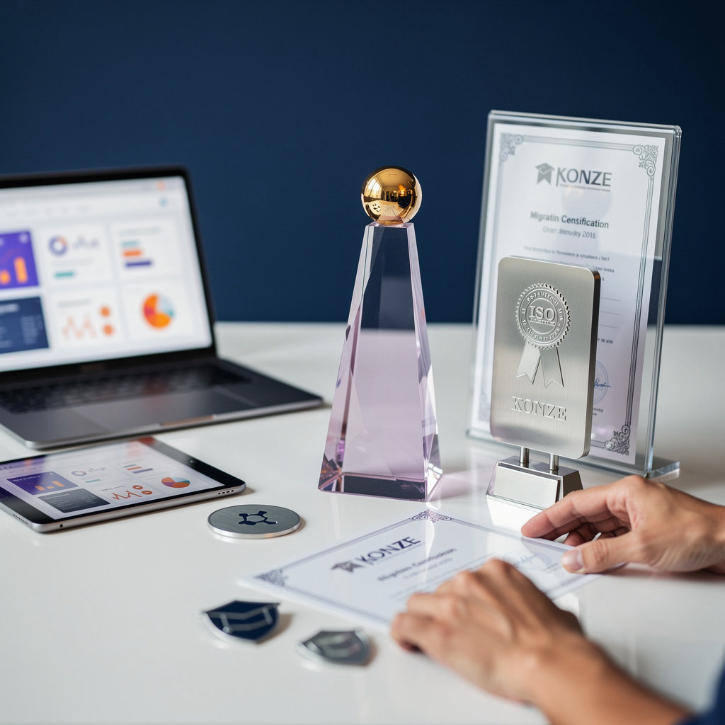 KONZE industry awards, certifications, and recognition - Golden Pearl Award and PIEoneer Awards 2022