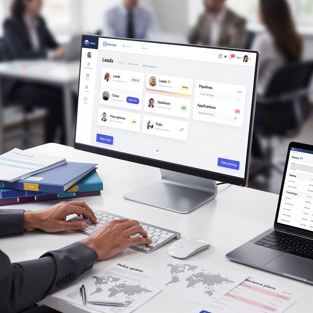 KONZE KONDESK CRM interface dashboard for education and immigration consultants