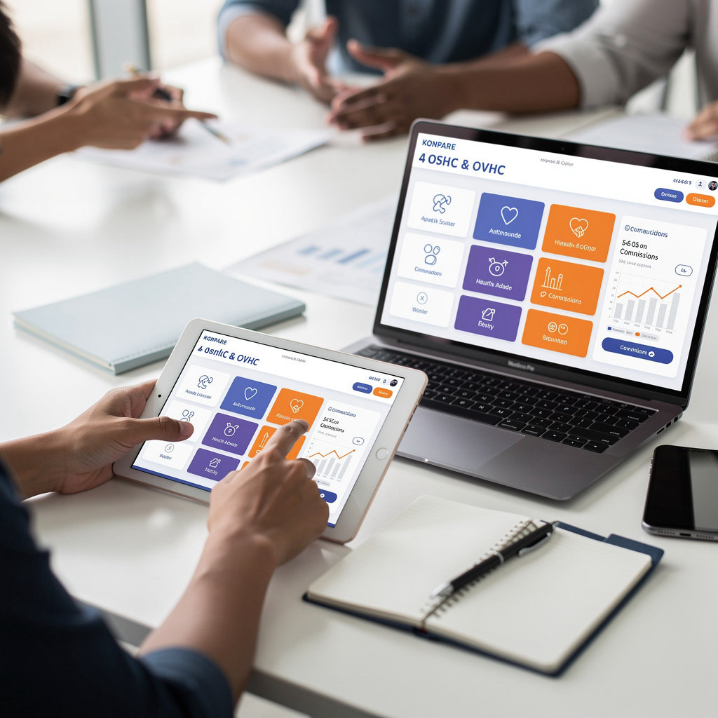 KONZE KONPARE OSHC OVHC comparison portal interface for education agents