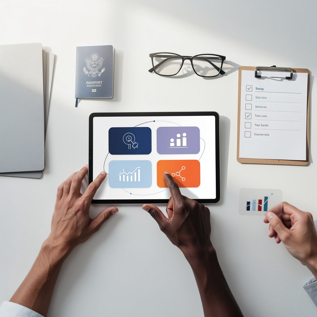 KONZE product ecosystem showing KONDESK CRM, SearchMyANZSCO, KONPARE, and RevuPro.ai integrated solutions for education and immigration professionals