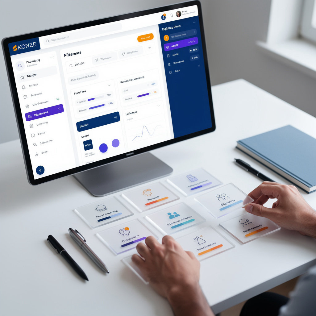 KONZE SearchMyANZSCO interface - ANZSCO occupation search and visa eligibility tool for Australian migration agents